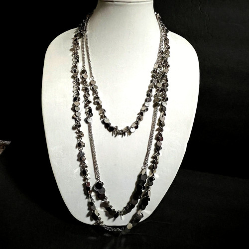 Extra long strand silvertone - 3,