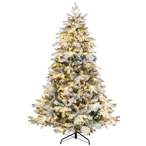 6ft pre lit - flocked, christmas
