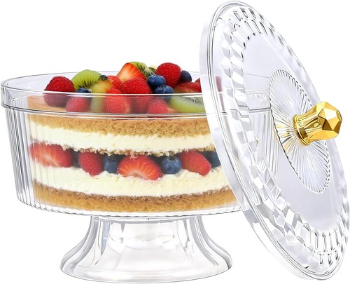 Trifle bowl with pedestal and - trifle,