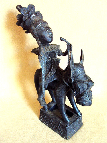 Bronze benin equestrian oba - benin,