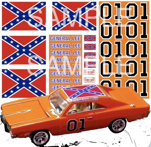 General lee decals - decals, 1:64