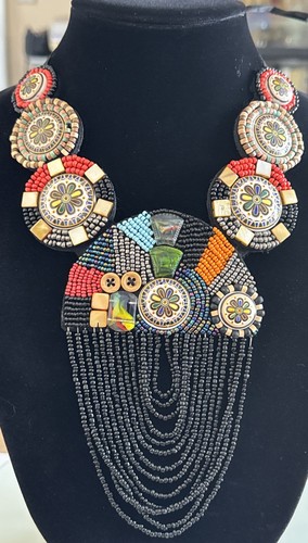 Hand made glass - beaded, bib