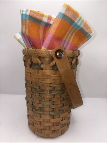 Vintage woven wood tall - wood,