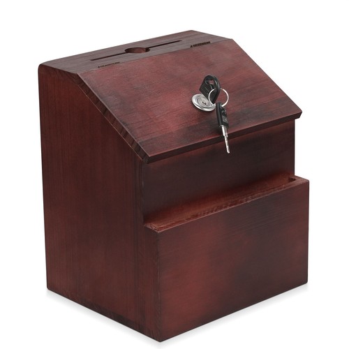 Wooden lockable suggestion box - wooden,