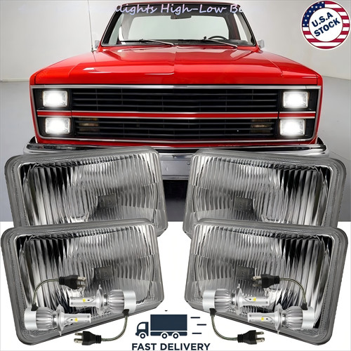 4pcs 4x6 glass led headlight - 4pcs,