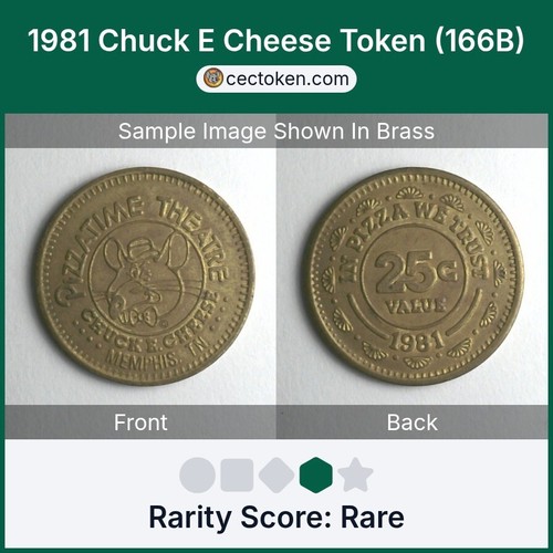1981 chuck cheese - e, token