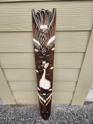 Hand carved painted wooden