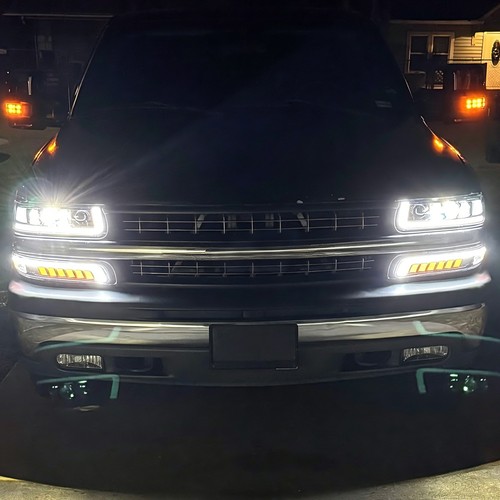 Led drl headlights bumper - led, w/bumper
