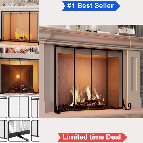 Wrought iron fireplace screen - wrought,