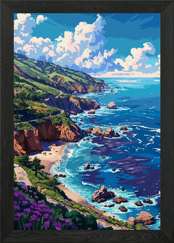 California coast pixel art - pixel,
