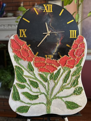 Handcrafted floral resin wall - handcrafted,