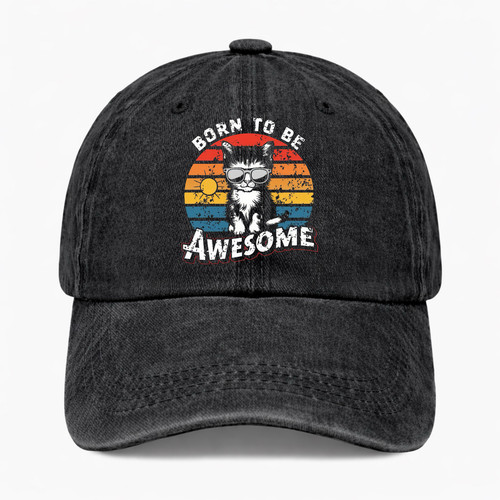 Funny cat hat born be - funny,