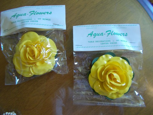 Vtg spring aqua flowers - vtg,
