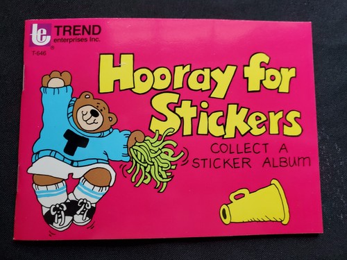 Vtg trend sticker - book, hooray