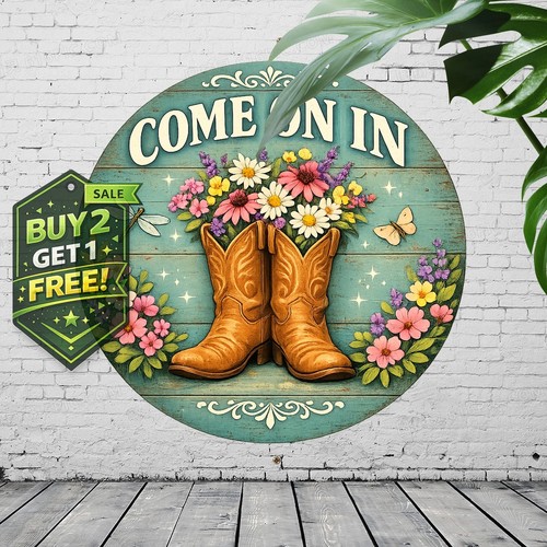 Cowboy boots welcome sign - cowboy,