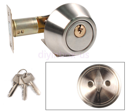 Silver cylinder deadbolt - cylinder,