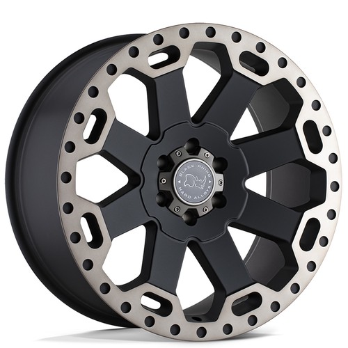 17x8 black rhino hard alloys - black,