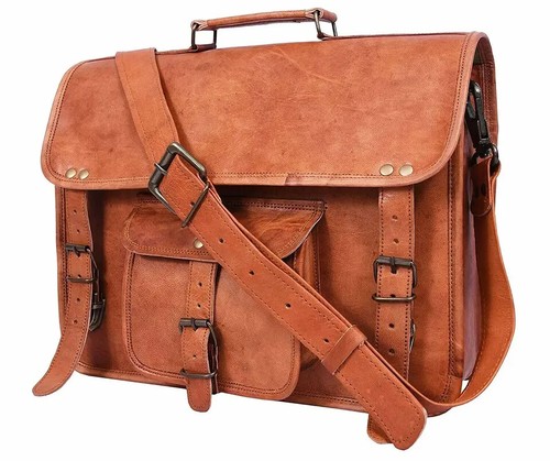 Large leather messenger bag - leather,