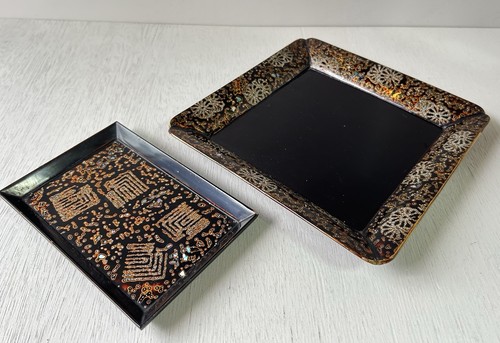 Japanese lacquerware trays set - japanese,