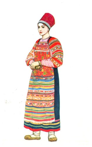 Postcard woman traditional - woman, in