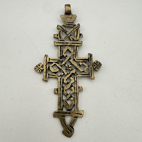 Brass ethiopian coptic cross - ethiopian,