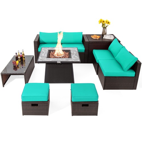 9pcs patio rattan furniture - patio,