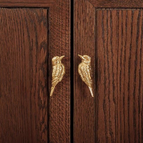Solid brass bird cabinet - solid, knobs