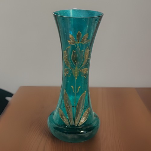 Vintage teal blue art glass - teal,