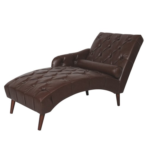 Classic faux leather chaise - classic,