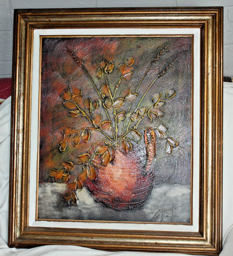 Vintage large impasto oil - large,