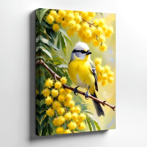 Wall art yellow bird branch - wall,