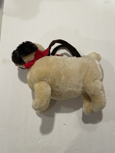 Fuzzy dog pug - plush, bag