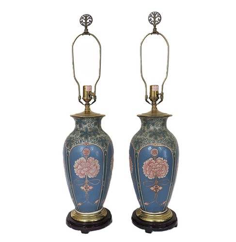 Pair vintage chinoiserie - pair,