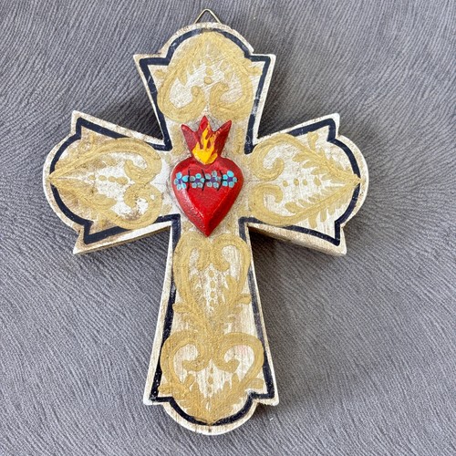 Mexican folk art wooden cross - folk,