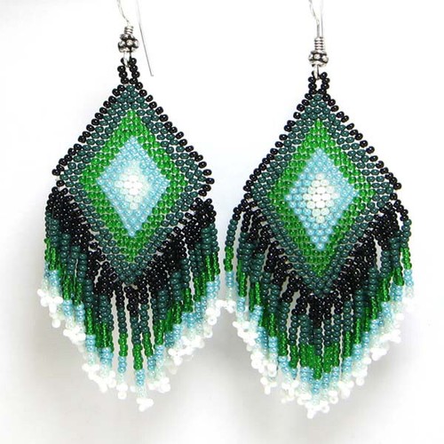 Handmade beaded green seed - beaded,