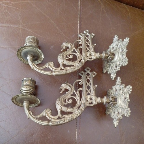 Pair vintage brass dragon - vintage,