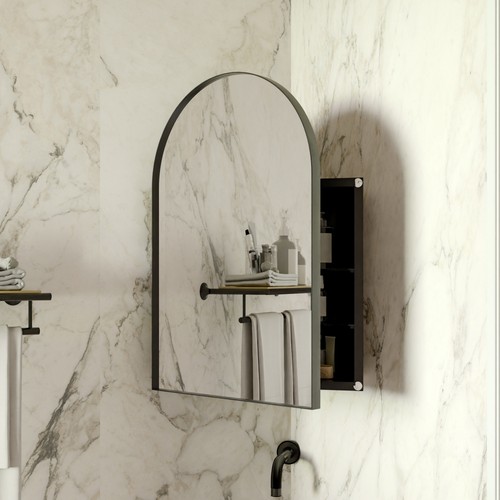 Metal corner medicine cabinet - metal,