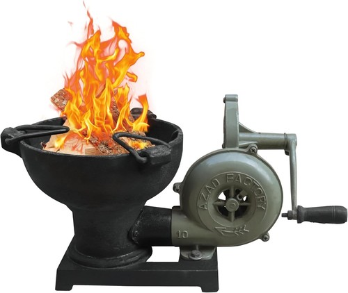 Forge furnace with hand blower - with,