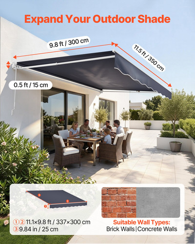 Manual retractable awning - manual,