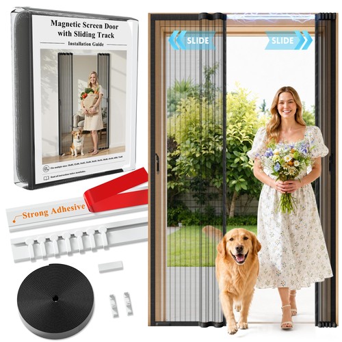 Sliding magnetic screen door - sliding,