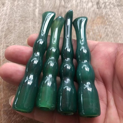 Green agate smoking set - agate, long