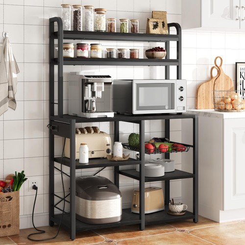 Bakers rack with power outlet - with,