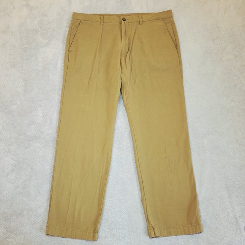 Classic flat front khaki pants - front,