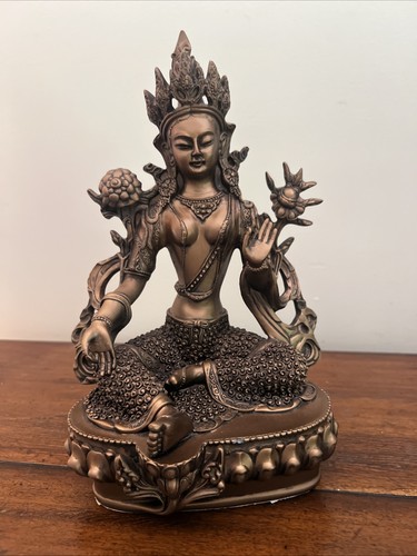 Green tara statue with bronze - tara,