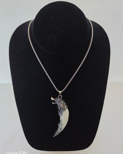 Wolf fang pendant necklace - wolf,