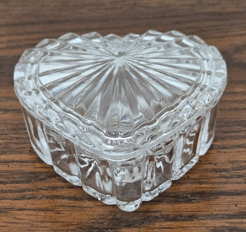 Heart shaped cut glass trinket - heart,