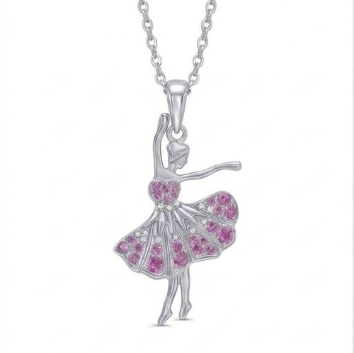 Silver tone ballerina dancer - silver,