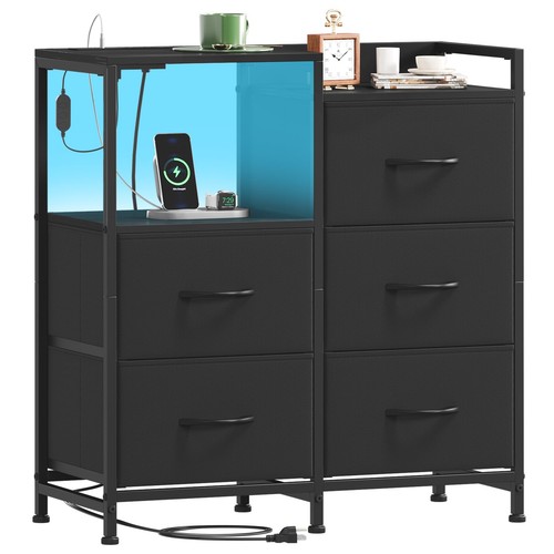 Somdot black nightstand - black,
