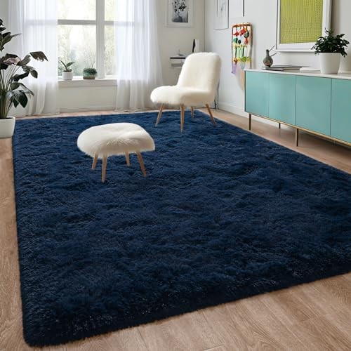 Large navy blue rug for - navy,