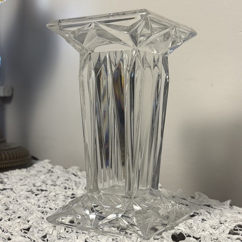 Crystal glass vase square - glass,